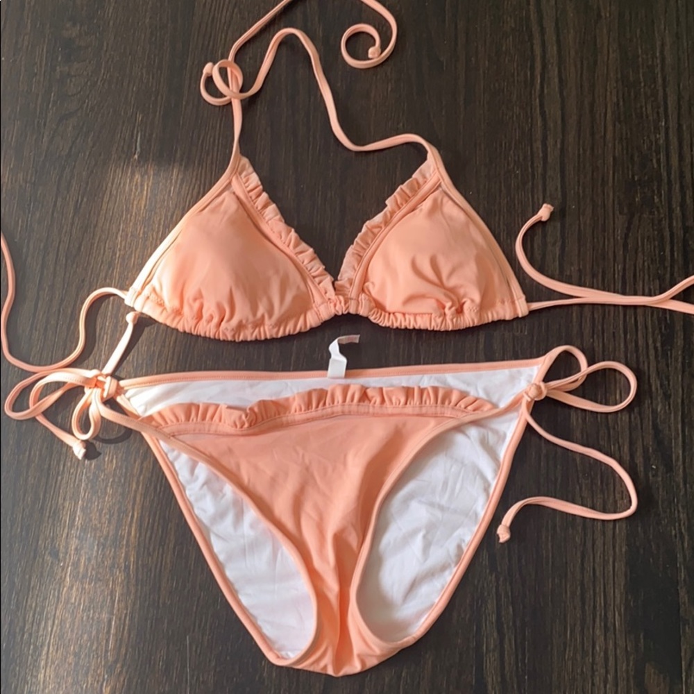 Victoria Secret Peach String Bikini - with frill-M
